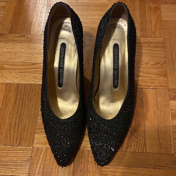Black Sparkly Pumps - Picture 2 of 8